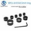 8-Piece Drill Bit Positioning Ring Set (3-16mm) - Woodworking Twist Drill Locator Clamps