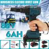 88V Cordless Rivet Nut Gun Brushess Electric Rivet Gun Drill Insert Riveting Tool With LED Light 3.2-4.8mm 1/2PC Battery Kit