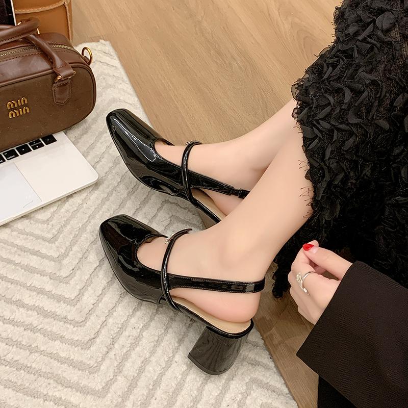 Fashion 2025 New Women's Mary Janes Shoes High Quality Leather Shoes for Women Square Toe Shallow Buckle Strap Women's Shoes Sandalias