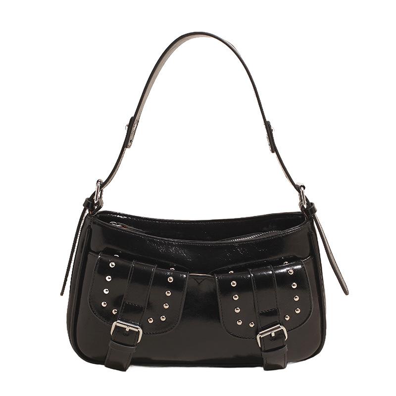 New Niche High-end Locomotive Spice Girl Style Underarm Bag Versatile Commuter Cool Shoulder Messenger Women's Bag