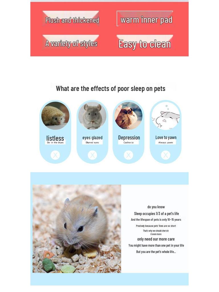 Mini Warm Hamster & Guinea Pig Cotton Nest for Small Pets