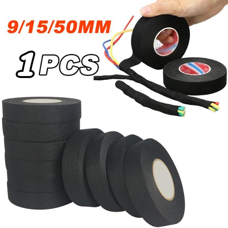Electrical Insulating Tape Heat Resistant Harness Tape 9/15/50MM Car Cable Harness Wiring Loom Protection Waterproof Tape