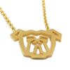 [P5833] - Handmade 'Origami' (bulldog) Gold Necklace - 15x10 Mm