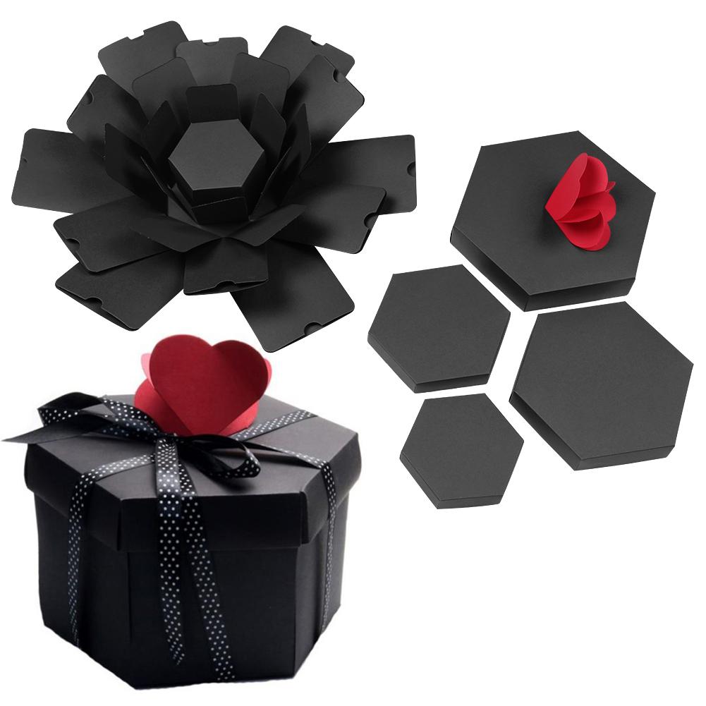 Hex Explosion Box DIY Photo Album Scrapbook Bomb Box Birthday Gift Xmas Surprise