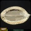 Safe Decorative Gold Leaf  Plate Dish Porcelain Candy Trinket Dish Jewelry Fruit Serving Tray Storage Plate Crockery Tabl