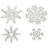 Party Decoration - ARTEMIO - Acrylic Snowflakes - Silver - 3.5 To 5.5 Cm - 4 Pcs