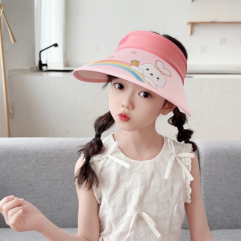Children's Hat Girl Cartoon Big Hat Brim Sun Protection Hat Little Girl Outdoor Summer Sky Top Sun Hat