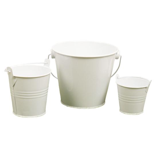 3Pcs Miniature Tin Bucket 1/12 Scale Hanging Small Bucket Multi-purpose Metal Bucket with Handle Dollhouse Accessories