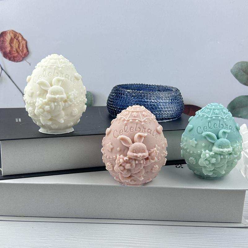 MIT Cute Easter Egg Mould DIY Making Candles Mould Egg Shaped Silicone Mold