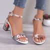 Fashion Woman’s Sandals 2025 New Summer Elegant Designer Sandal Female Fashion Comfortable Medium Block High Heels Women Shoes Plus Size