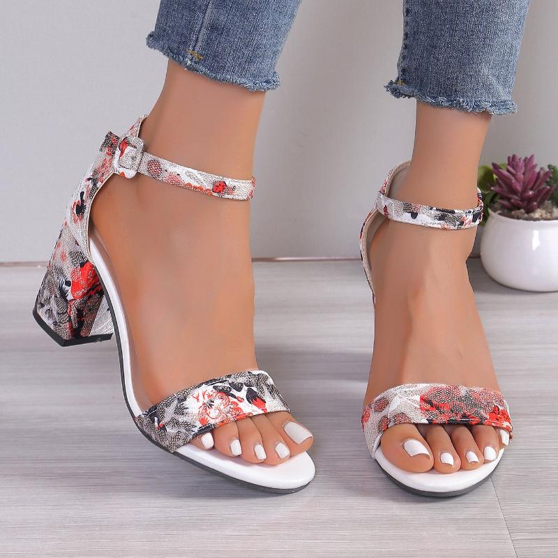 Fashion Woman’s Sandals 2025 New Summer Elegant Designer Sandal Female Fashion Comfortable Medium Block High Heels Women Shoes Plus Size