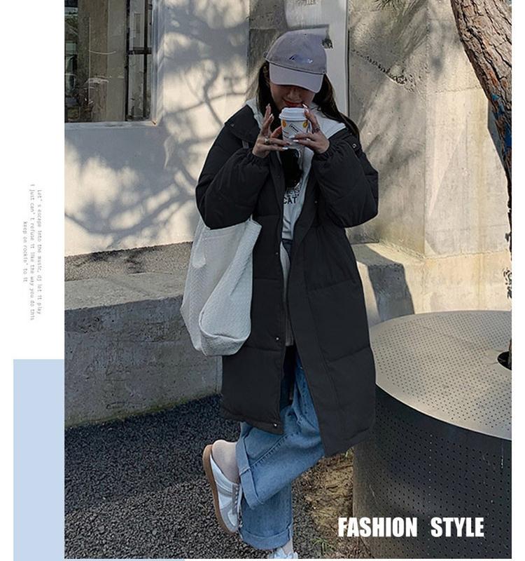 Fake Two Pieces Women Long Winter Short Hooded Big Pocket Coat Puffer Jacket Cotton Padded Parkas Warm Outwear Overcoat 7 Colour