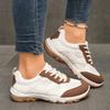 Autumn Fashion Silver Mix Color Non Slip Hiking Shoes Women  Breathable Lace Up Sneakers Comfort Soft Sole Sports Shoes