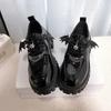 Punk Wind Fashion Single Shoes Autumn New Devil Bat Wings Gothic Women's Shoes Thick Bottom Waterproof Platform Metal Chain