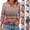 Women's V Neck 3/4 Sleeve Tops Casual T Shirts Basic Summer Tees Loose Fit Fall Pullover Tunic