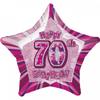 Unique Party Happy 70th Birthday Pink Star Foil Balloon
