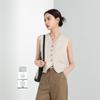 Xin Ge Retro Slimming V-Neck Tencel Linen Vest - Summer 2025 Collection
