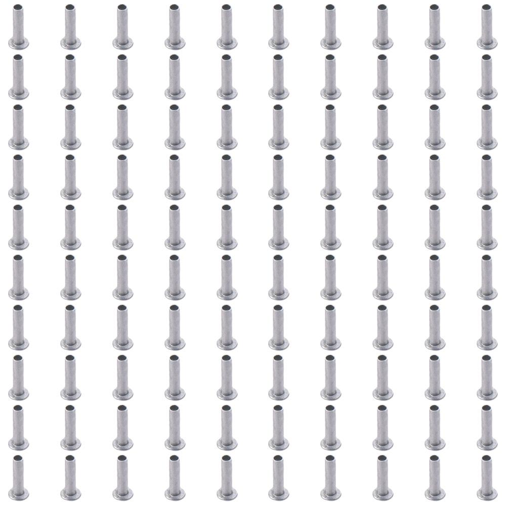 100Pcs M2 M2.5 M3 Aluminum Flat Truss Head Silver Tone Semi-hollow Bolts Half Semi-Tubular Rivets