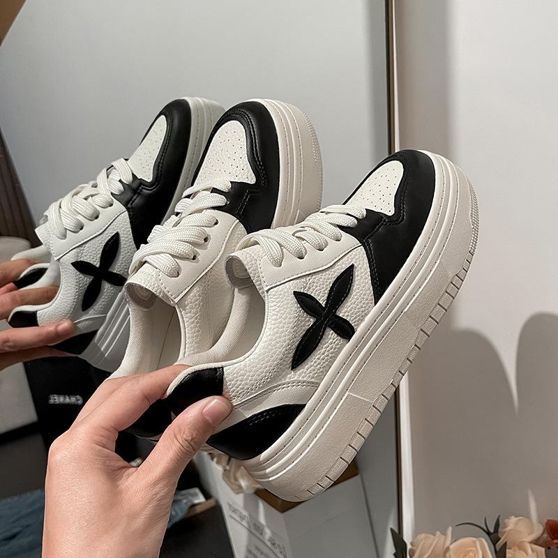 Spring New Invisible Hidden Heel White Shoes Women's Casual Cruciate Flower Sneakers Women's Sports Platform Shoes