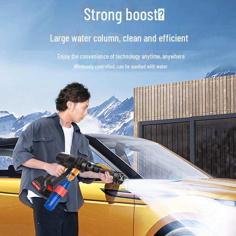 Portable High-Pressure Cordless Car Wash Machine with Rechargeable Battery