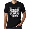 Men’s Vintage Tee Shirt Graphic T Shirt Feel The Energy Deep Black White Text