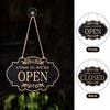 Rustic Business Sign Wooden Open And Closed Sign Double Sided Vintage Open Sign with Rope for Coffee Shop Restaurant Bar Door Window