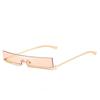 Ladies Small Rimless Sunglasses Vintage  Square Unglasses Women  Brand Designer Metal Retro Skinny Rectangle Slim Ins Sun Glasse