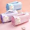 Cute Cat Decompression Pencil Case Big Pencil Box Portable Girls Pen Bag Double Layer School Pouch Kawaii Stationery Pensil Case