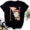 Summer Women's Fashionable Simple Floral Letter Printed Pure Cotton Short Sleeved Women's T-Shirts Women’s