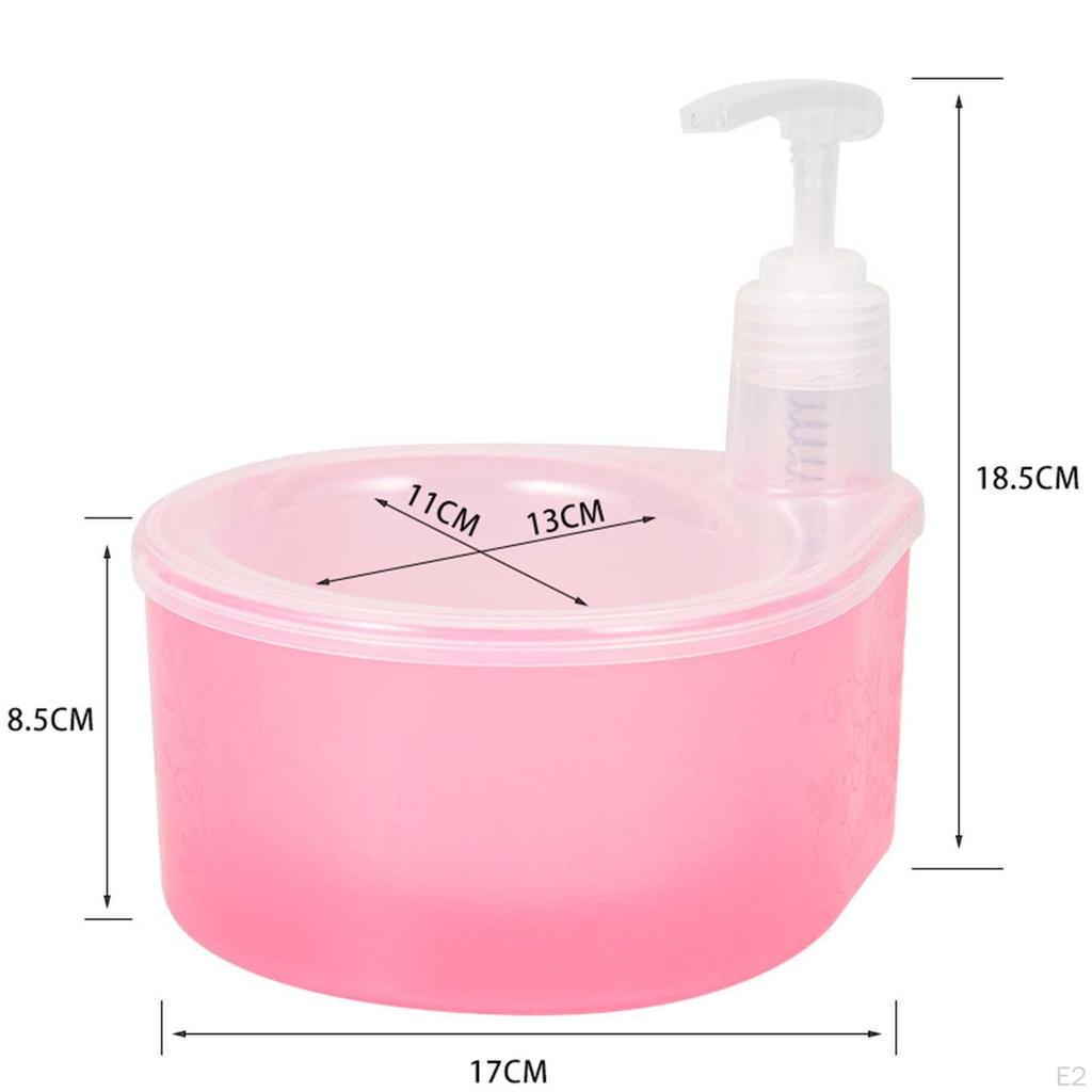 2 In 1 Dish Soap Dispenser with Sponge Holder 1000ml Scrubber Case
