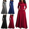 Autumn and Winter Women Plus Size Dress Casual Long Pullover Cotton Long Dress