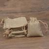 Bag Drawstring Gift Favor Candy Bags Natural Linen Burlap Gift Packaging Party Bag Jute Gift Bags With Handles