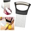 1/2pcs Effortlessly Slice Onions Slicer Cutting Holder Kitchen Accessories Stainless Steel Fork Tomato Cutter Holder Food Slicer