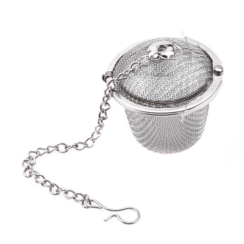 1Pc Stainless Steel Sphere Locking Spice Tea Ball Strainer Mesh Infuser Filter Infusor
