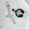 Ins Style Music Earphone Shape Keychain Mobile Phone Chain Charm Pendant Keyring Jewelry For Girl Women Gift Bag Decoration