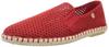 Verbenas Men's Oxford Mesh Jute Slip-Ons, Red, Size 24.5 Cm, 2E