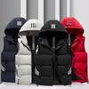 Men's Korean Style Hooded Sleeveless Warm Vest for Autumn and Winter