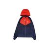 Sportswear Patchwork Design With Embroidered Logo Hooded Jacket Men Outerwear Dark-Blue CJ4542-451