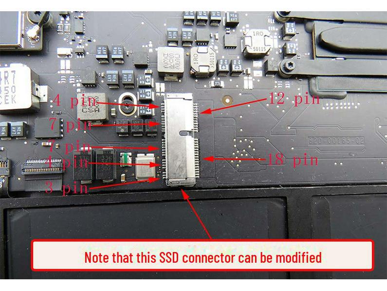 MacBook Pro 2013-2017 A1708 NVMe PCIe M.2 Adapter