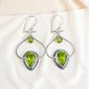 Peridot Gemstone 925 Sterling Silver Jewelry Handcrafted Earrings 2.2" For Women EE-80-3