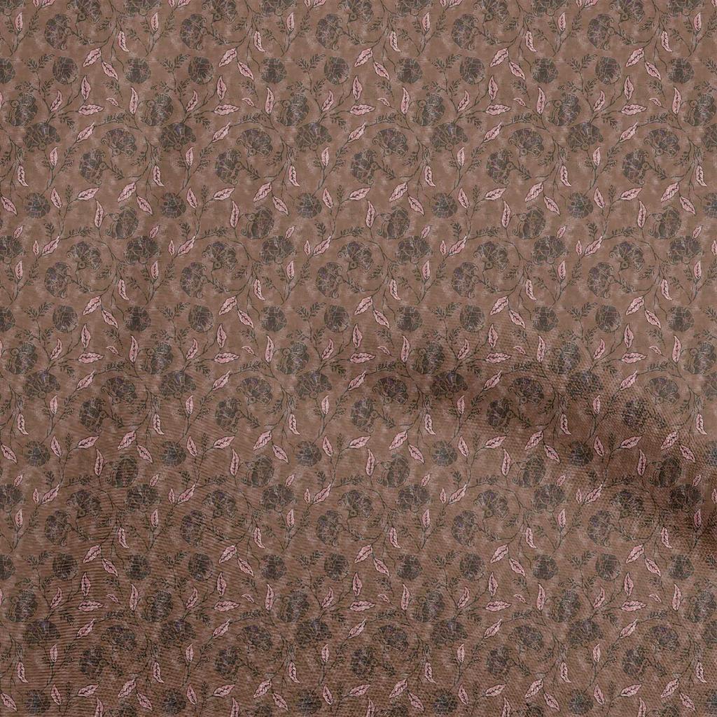 oneOone Cotton Flex Brown Fabric Batik Sewing Material Print Fabric By The Yard 40 Inch