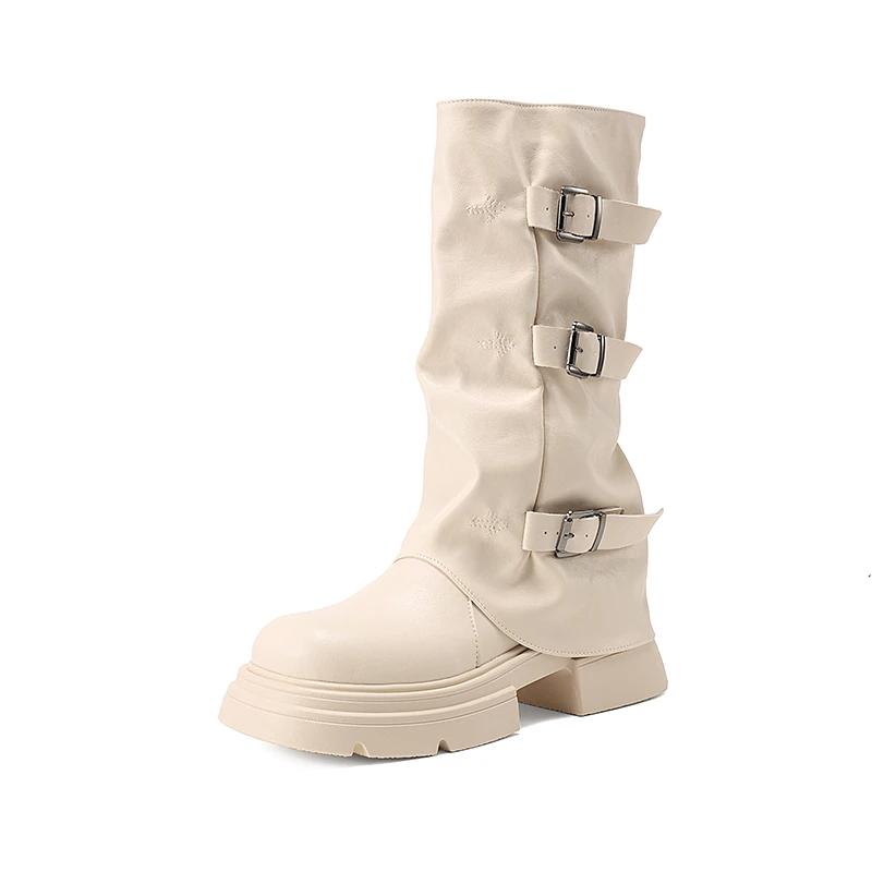 Outdoors Buckle Decoration Women's Shoes 2024 Hot Sale Solid Color Fashion Autumn Winter Wear Resistant Shoes for Women