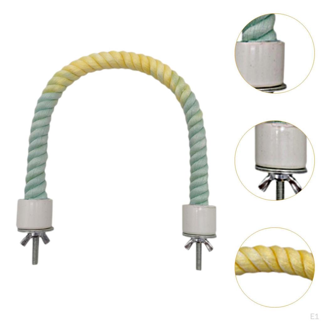 Bird Rope Parrot Swing Cage Standing Perch Supplies Climbing Pet Birds