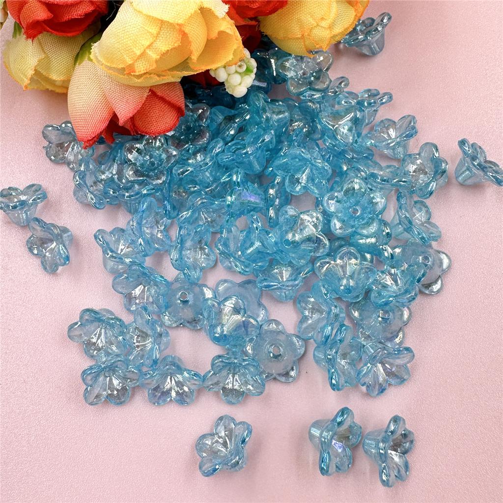 Home Party Supplies 12*6.8mm Beading Neclace Bracelet Handcrafted Loose Beads DIY Flower Jewelry Making Acrylic Beads Caps Morning Glory Earrings