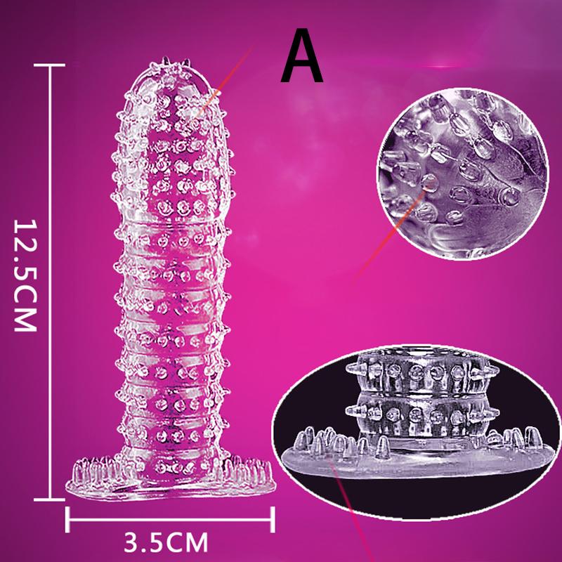Penis Sleeve Reusable Condoms Sex Toys for Men Delay Ejaculation G Spot Stimulation Safer Contraception Cock Ring Extender