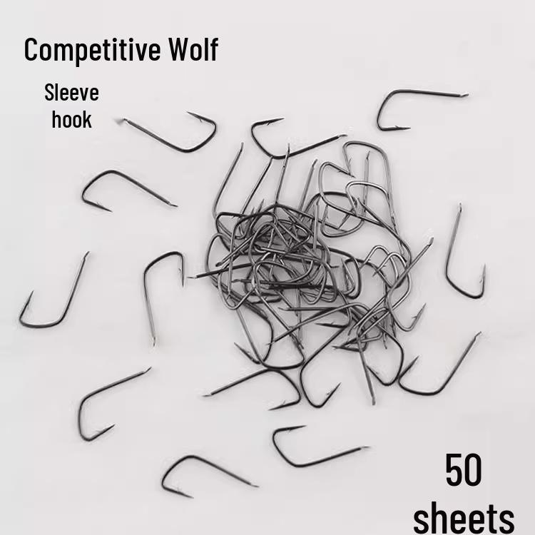 Competition Wolf Fang Barbed/Barbless Black Fishing Hooks for Carp & Crucian