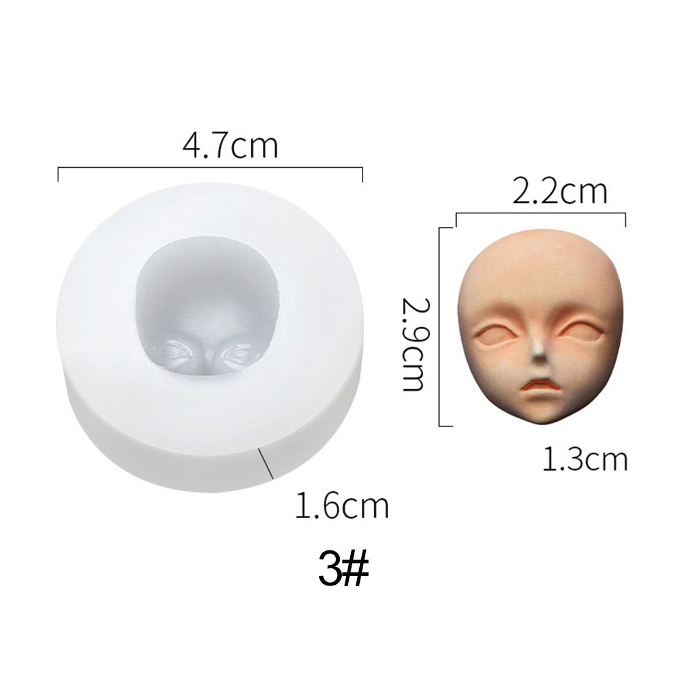 Q Version Doll Modification Accessories Baby Face Silicone Molds Clay Head Sculpey 3D Facial Mould
