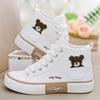 Women's Fall Wear Lace Up Canvas Shoes Flat Heel Patterned Board Shoes