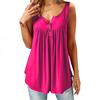 Plus Size Casual Sleeveless Tops Sexy Deep V-neck Halter Button Blouse Ladies Swing Flowy Vest