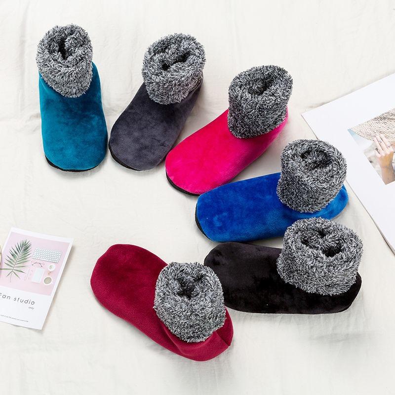Womens Warm Fuzzy Socks with Non Slip Grip Stretch Velvet Slippers Socks Winter Home Floor Socks
